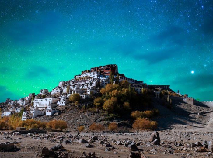 nature ladakh leh monastery night star sky LEH